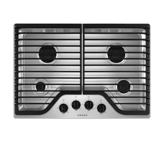 Amana - 30" Built-In Gas Cooktop - Stainless Steel