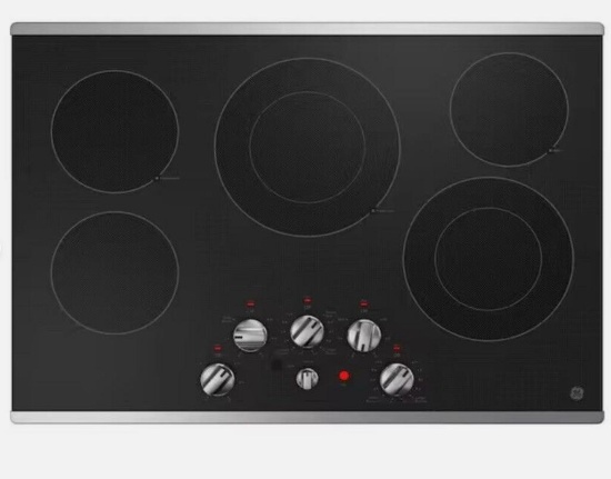 GE 36in. Radiant Electric Cooktop in Stainless Steel with 5 Elements
