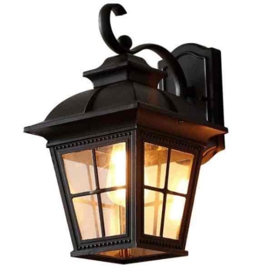 Fashion European Rainproof Balcony Wall Lamp Retro Pastoral Style Square Pack 3