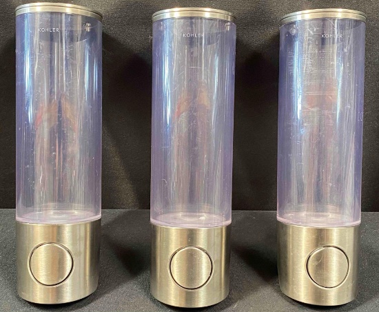 Kohler Wall-Mount 3 Chamber Shower Dispenser Brushed Nickel Finish PreOwned