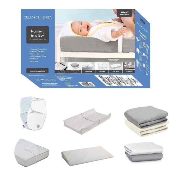 DELTA CHILDREN 9PC Nursery in a box