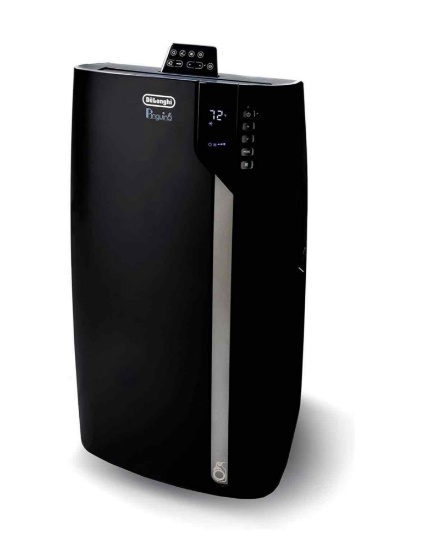 De'Longhi Black Portable Air Cooler with Remote Control and Dehumidifier