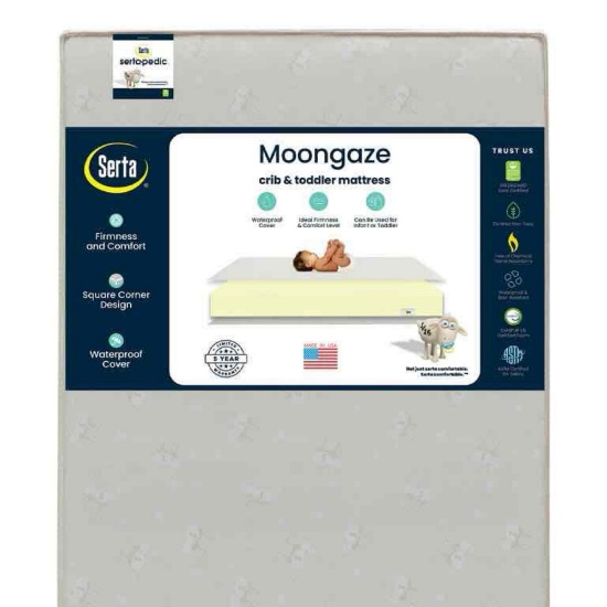 Serta Sertapedic Moongaze 5-inch Dual Sided Standard Baby Crib & Toddler Mattress- Sustainably