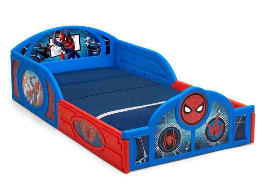 Spider-Man Sleep and Play Toddler Bed with Built-In Guardrails