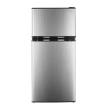 Insignia - 4.3 Cu. Ft. Mini Fridge with Top Freezer and ENERGY STAR Certification - Stainless Steel
