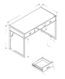 Computer Desk - 39?? L / White / Silver