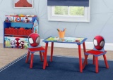 Spidey and His Amazing Friends 4-Piece Toddler Playroom Set ? Includes Play Table and 6 Bin Toy