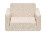 Cozee Flip-Out Sherpa 2-in-1 Convertible Chair to Lounger for Kids