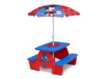 Mickey Mouse 4 Seat Activity Picnic Table with Umbrella and LEGO Compatible Tableto
