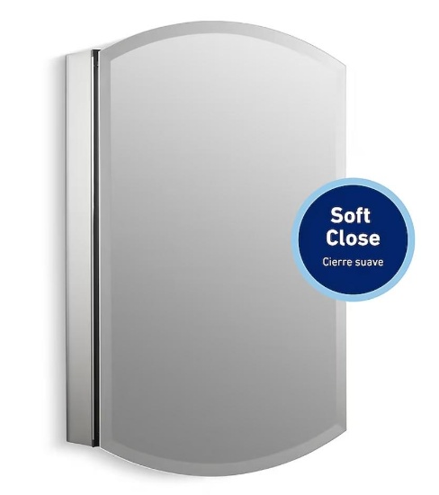 KOHLER Archer 20-in x 31-in Surface/Recessed Mount Mirrored Arched Soft Close Medicine Cabinet