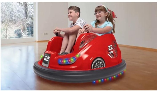 Flybar 12V Bumper Car XL, Battery Powered Ride on for Boys and Girls, Ages 6 and up to 175 lbs