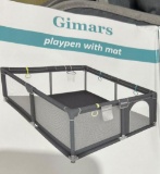 Gimars Washable Baby Playpen with Cute Learning Cushioned Mat,