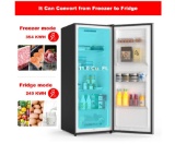 Galanz GLF11US2A16 Upright Temperature Control Convertible Refrigerator/Freezer, Stainless Steel