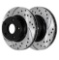 Front Drilled Slotted Brake Rotors Black Set of 2 Driver and Passenger Side