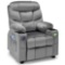 Kids Recliner Chair with Cup Holders-Light Gray