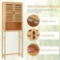 Tangkula Over The Toilet Storage Cabinet, Tall Natural Bamboo Bathroom Shelf Over Toilet with 2