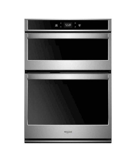 Whirlpool - 30" Single Electric Wall Oven with Built-In Microwave - Stainless Steel