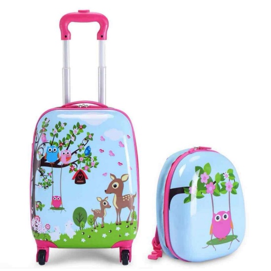 2 Pieces ABS Kids Suitcase Backpack Luggage Set