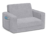 Delta Children Cozee Flip-Out Sherpa 2-in-1 Convertible Chair to Lounger for Kids