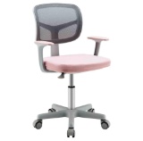 Kids Desk Chair Adjustable Height Children Study Chair w/Universal Casters Pink