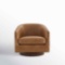 Bennett Genuine Leather Swivel Barrel Chair