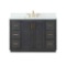 Gazsi 48 in. W x 22 in. D x 34 in. H Bath Vanity in Brown Oak with Grain White Composite Stone Top
