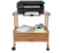 2 Tiers Wood Storage Cart with Wheels Drawer