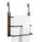 Rustic Over The Door Towel Rack, 3 Tier Solid Burnt Wood and Matte Black Metal Space Saving Bathroom