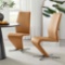 Willow Faux Leather Chrome Feet 'Z' Leg Dining Chairs Modern Design (Set of 2)