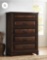 Espresso Finish Wood 5 Drawers Chest