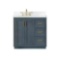 Gazsi 36 in Bath Vanity in Classic Blue with Grain White Composite Stone Top