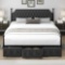 King Canopy Bed Frame for Bedroom with Drawer