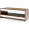 Costway 37 in. L Walnut Coffee Table Wood with Storage Shelf