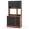 Costway Walnut Wood 37 in. Tall Kitchen Pantry Buffet Hutch