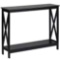 Costway Black 2-Tier Console Table Bookshelf