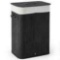 BAMBOO WASHING BASKET WITH LID AND WASHABLE LINING