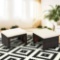 Costway 2PCS Patio Rattan Ottoman Cushioned Seat