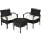 Costway 3-Piece Patio Rattan Furniture Set, Table and Chairs