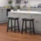 Costway 24 in. Black Wooden Saddle Bar Stools Dining Chairs with Wooden Legs (Set of 2)