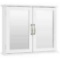 Costway White 2-Tier Bathroom Wall Mounted Mirror Storage Cabinet