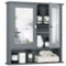 Tangkula wall mounted bathroom cabinet with double mirror doors