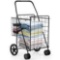 Foldable shopping cart with swivel wheels and double storage space