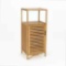Burlywood Bamboo Wood Bathroom Storage Floor Cabinet