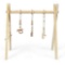Foldable Wooden Baby Gym with 3 Wooden Teething Toys