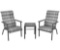 Costway 3-Piece Rattan Patio Conversation Set Gray