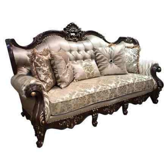 Jade Traditional Style Sofa In Cherry Finish Wood | Cosmos