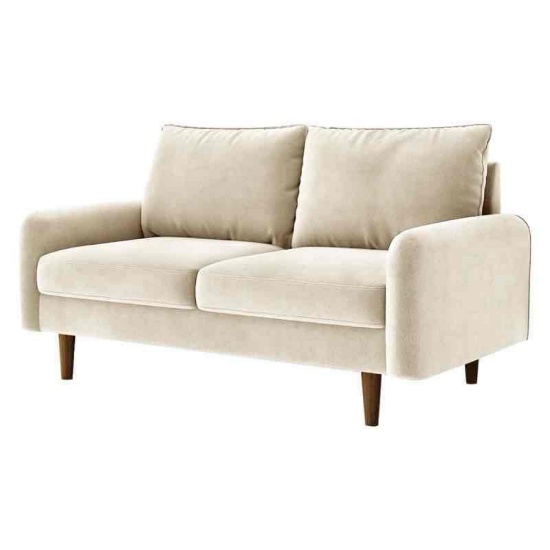 Hasaam 56.3" Wide Velvet Round Arms Small Apartment Loveseat