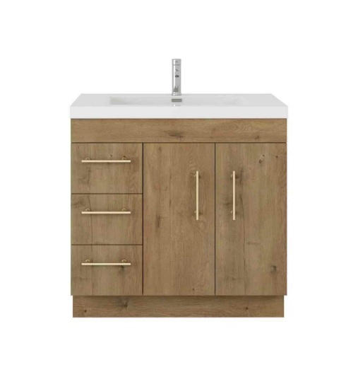ELSA 36" FREESTANDING Vanity (Left Side Drawers)