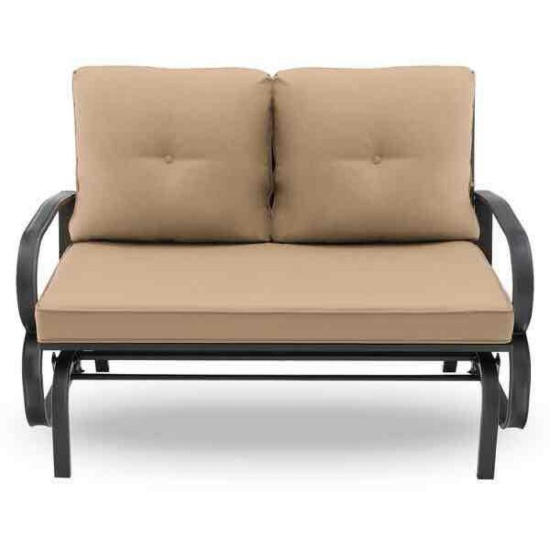 Costway 2-Person Metal Outdoor Glider Bench Rocking