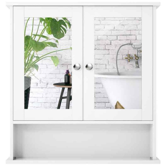 Bathroom Cabinet with double mirror and storage
